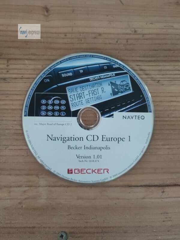 BECKER Navigations-CD Indianapolis (Pro) Deutschland Alpen BeNeLux 2004 Version 1.01