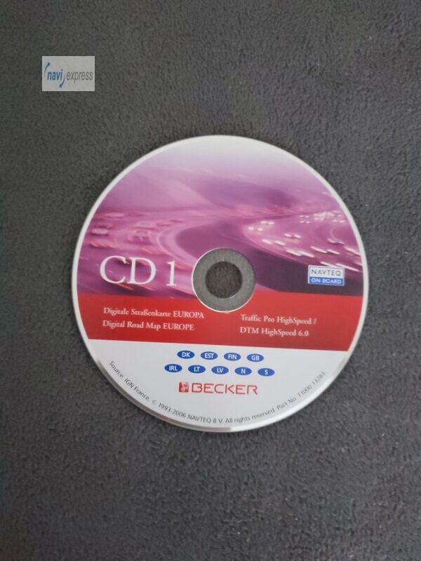 BECKER Navigations-CD Traffic Pro / DTM HIGHSPEED Skandinavien Great Britain Ireland 2006/2007 Version 6.0