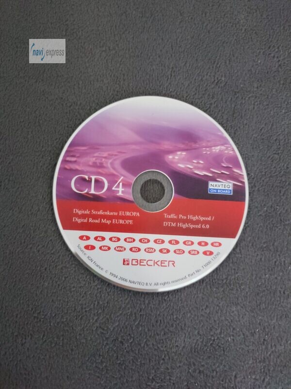 BECKER Navigations-CD Traffic Pro / DTM HIGHSPEED Italia Alpen Osteuropa 2006/2007 Version 6.0