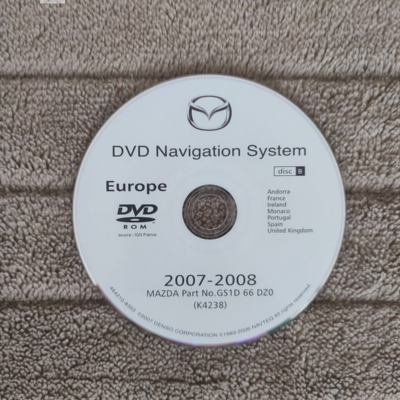 DVD Navigation Mazda DENSO France Espana Portugal Great Britain Ireland 2007/2008 GS1D66DZ0