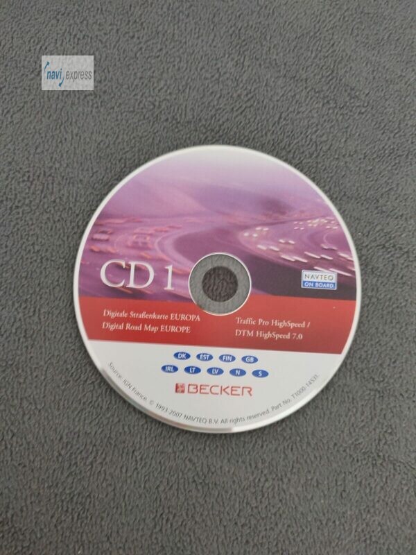 BECKER Navigations-CD Traffic Pro / DTM HIGHSPEED Skandinavien Great Britain Ireland 2007/2008 Version 7.0