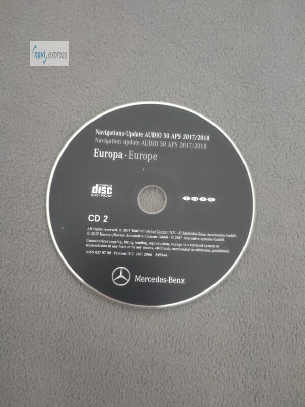 Mercedes-Benz Navigations-CD Audio 50 APS NTG2 DEUTSCHLAND ALPEN 2017/2018 A1698270700