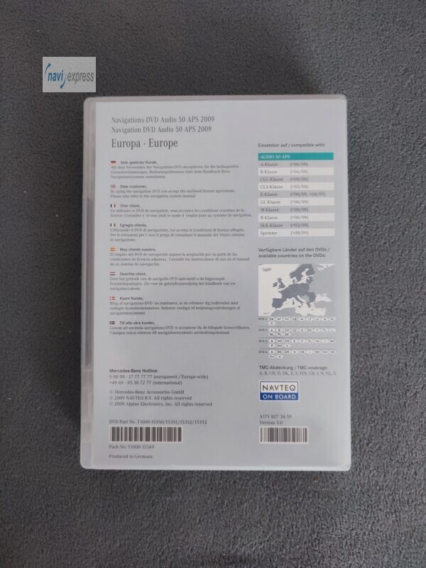 Mercedes-Benz Navigation DVD Set AUDIO 50 APS NTG2.5 EUROPA 2009 A1718273459 Version 3.0 - Image 2